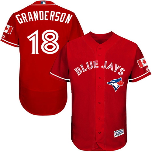 Blue Jays #18 Curtis Granderson Red Flexbase Authentic Collection Canada Day Stitched MLB Jersey